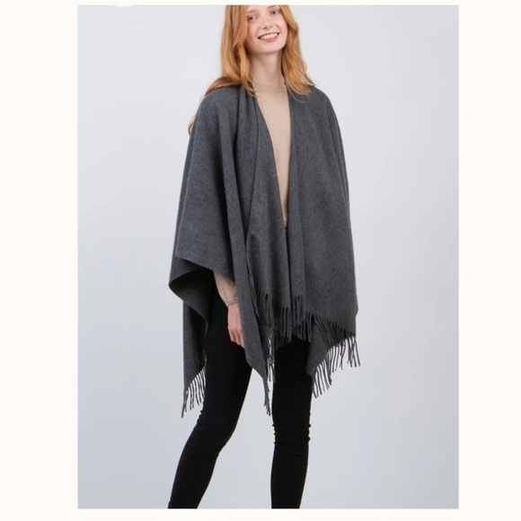 Portolano Sweaters - Portolano Lambswool Grey Shawl